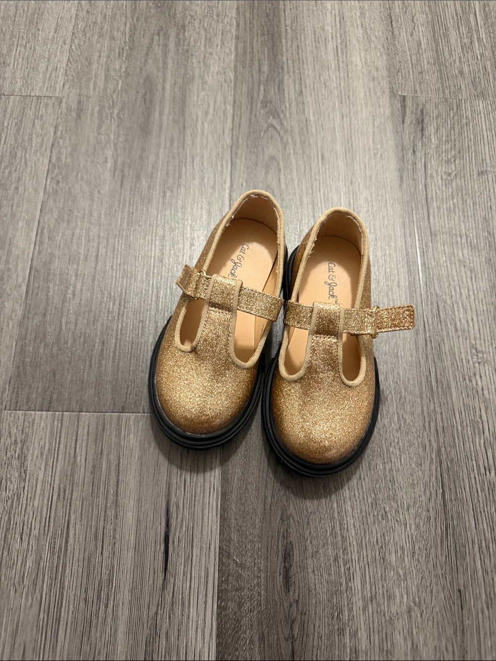 Cat & Jack Gold Glitter Mary Jane Shoes for Kids